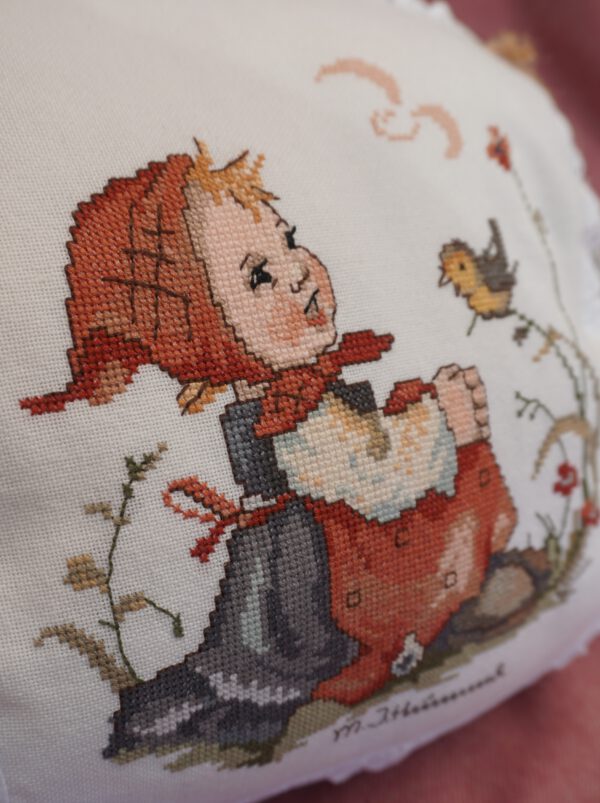 Kussen 'Ontmoeting in de weide' kruissteekpatroon